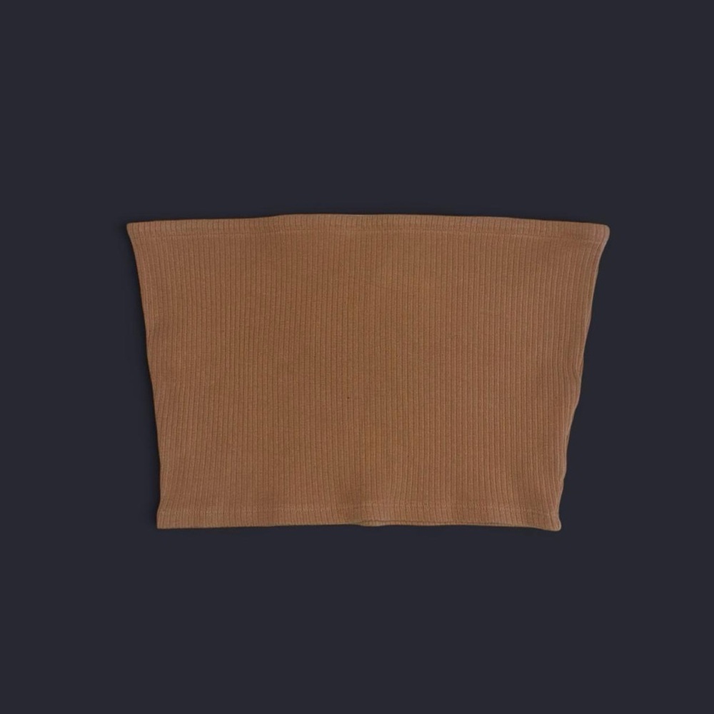 Urban Outfitters Tan Brown Ribbed Tube Top Crop Top Cropped